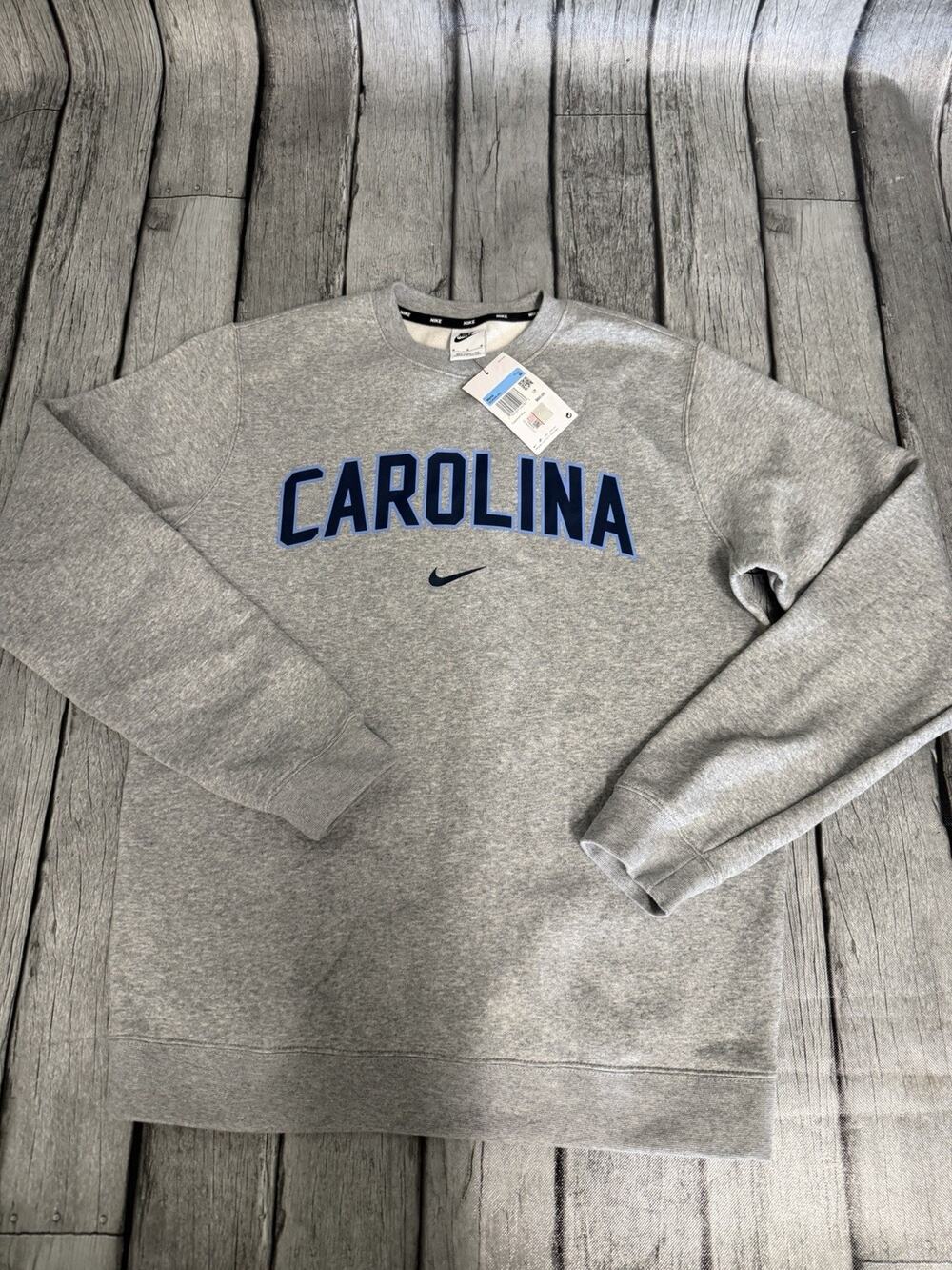 NWT Men’s Nike UNC North Carolina Tar Heels Crewneck Sweatshirt Sz Medium Grey